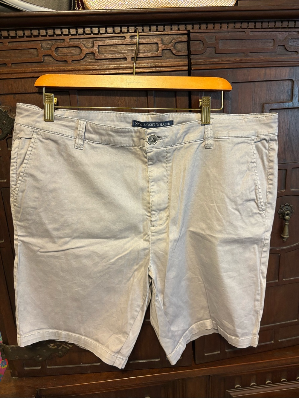 Nantucket Whaler Men's Light Gray Flat-Front Shorts